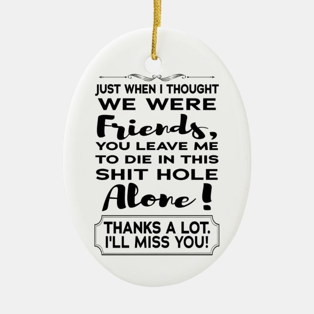 Tunnny Coworking Lämnar Farwell Adjö Avgång Julgransprydnad Keramik (Framsidan)