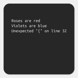 Tunnny Programmer Coding Dikt Coding Gift Fyrkantigt Klistermärke