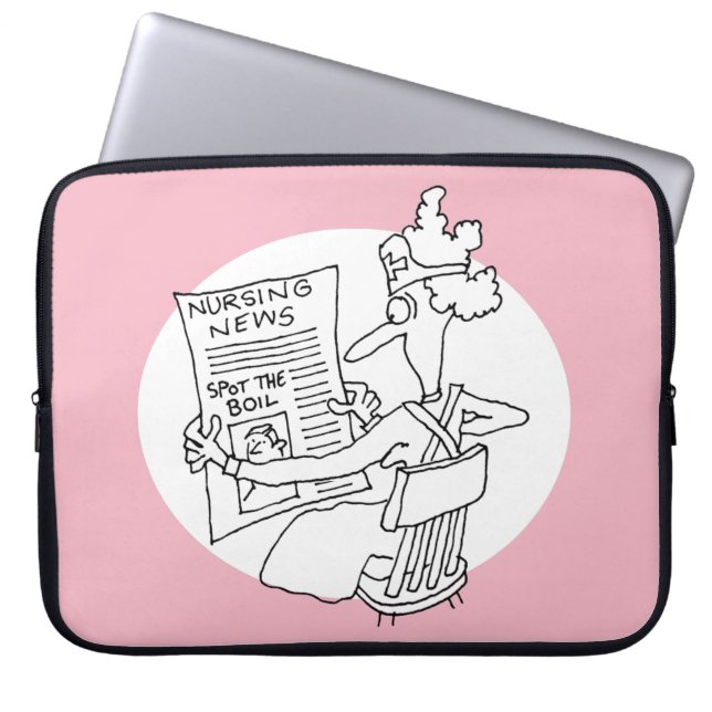 Tunnny sjukhussjuksköterska Reading Newspaper Comp Laptop Sleeve (Framsidan)