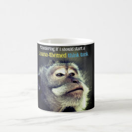 Tunnsamma apa som tänkte lustiga citat kaffemugg