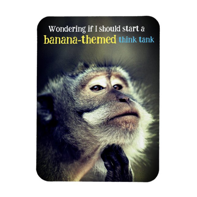 Tunnsamma apa som tänkte lustiga citat magnet (Vertikal)