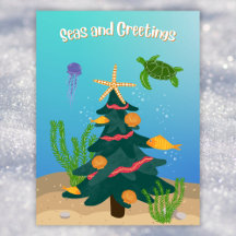 Tunnsjöar och Hälsning Ocean Julgran Flat