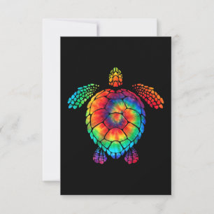 Tunnsjösköldpadda Tie Dye Rainbow Hippie Cost OSA Kort
