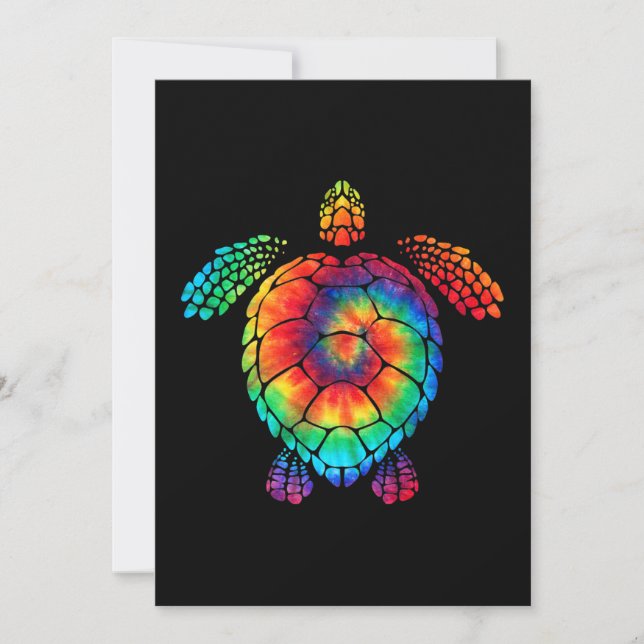 Tunnsjösköldpadda Tie Dye Rainbow Hippie Cost Spara Datumet (Framsida)