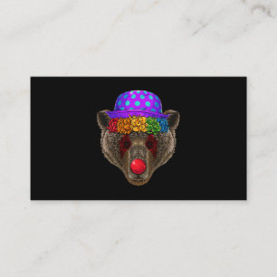 Tunnt Clown Bear Circus Carnival Costume Theme Par Visitkort