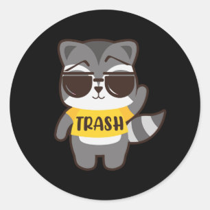 Tunnus cute Sopor Raccoon Sunglasses Forest Animal Runt Klistermärke