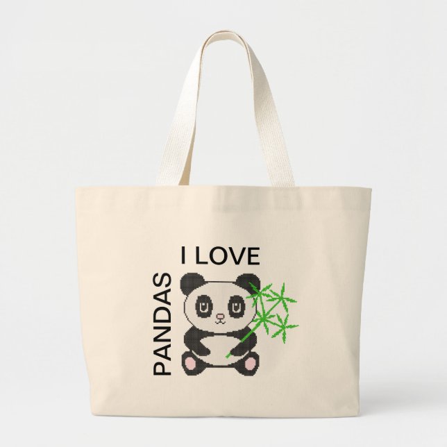 Tunnus kor-stygn panda jumbo tygkasse (Framsidan)