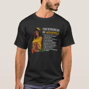 Tunnus top 10 Regler av Aquarius Zodiac Sign Horos T Shirt