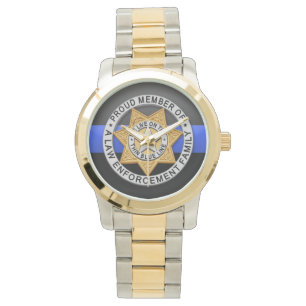 Tunt blålinjenemblem armbandsur