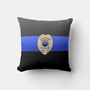 Tunt blålinjenemblem kudde