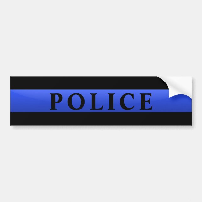 Tunt blått polisiärt stötfångare bildekal (Framsidan)