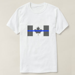 Tunt Blue Line Kanadas flagga tillsatta lagar T Shirt
