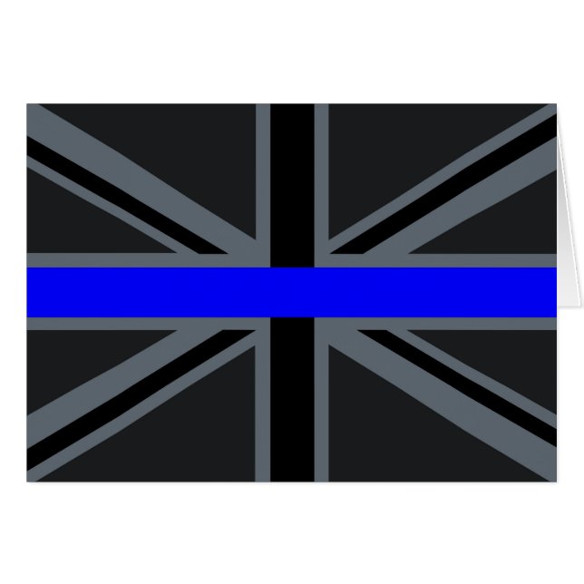 Tunt Blue Line Union Jack Decor Hälsningskort (Framsidan Horizontal)