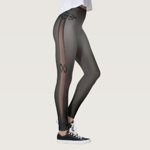 Tunt flå svarten leggings