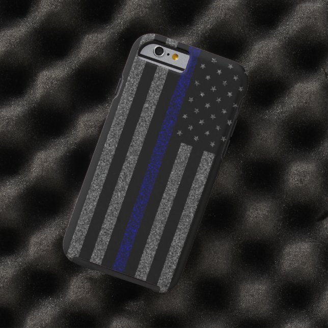 Tunt fodral för iPhone 6 för blålinjenflaggaGrunge Case-Mate iPhone Skal (In Situ)