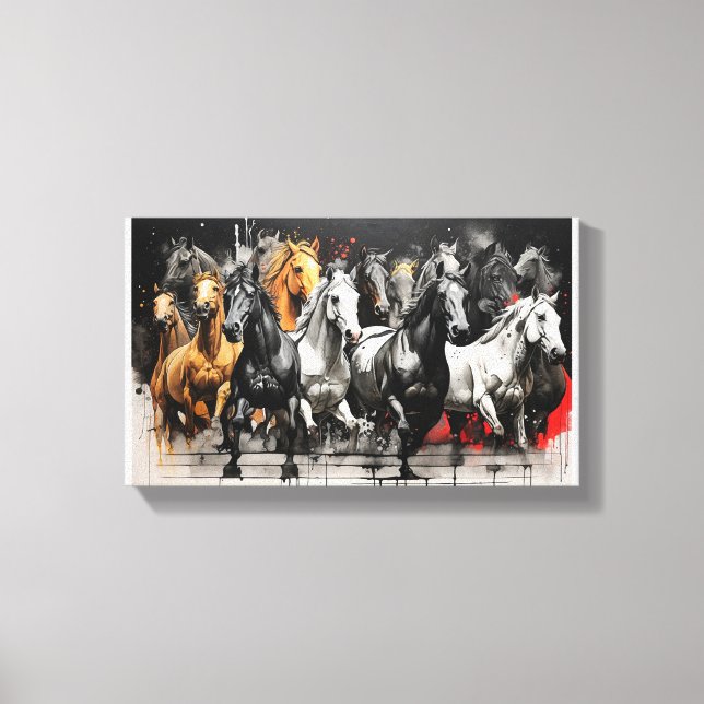 Tunt hooves - Dynamic Horse Herd Canvastryck (Framsida)