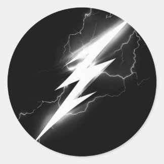 Tunt Storm Sticker elektrifierar Stil. Runt Klistermärke