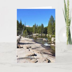 Tuolumne River with Cathedral Peak, Yosemite, CA Kort