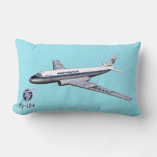 Tupolev (Т у п о л е) Tu-104 Airliner Lumbarkudde (Framsida)