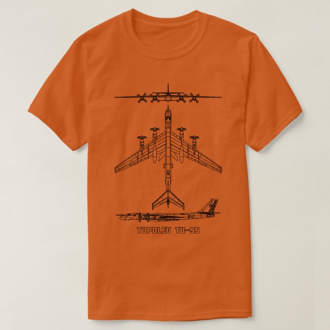 Tupolev Tu95 ryska strategiska bomber Flygplan Blu T Shirt (Design framsida)