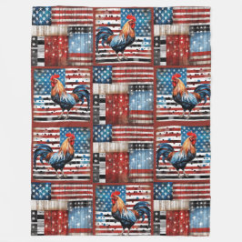 Tupp American Flagga Folk art quilt Fleecefilt