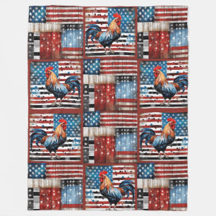 Tupp American Flagga Folk art quilt Fleecefilt