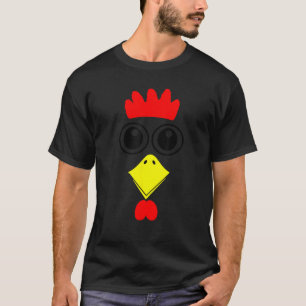 Tupp Ansikte Chicken Halloween Costume Funny Farm T Shirt