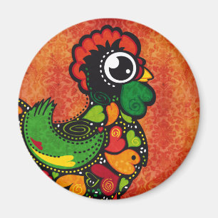 Tupp av Barcelos - vintagebakgrund Magnet