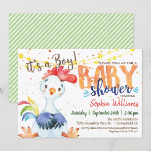 Tupp Baby Shower-inbjudan, Boy, Farm Inbjudningar