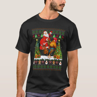 Tupp Bird Älskare Funny Ugly Santa Riding Tupp T Shirt