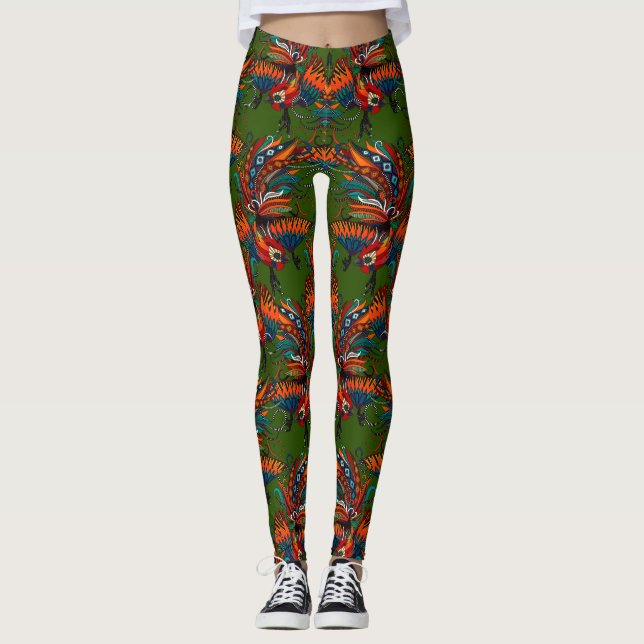 tupp bläck grönt leggings (Framsida)