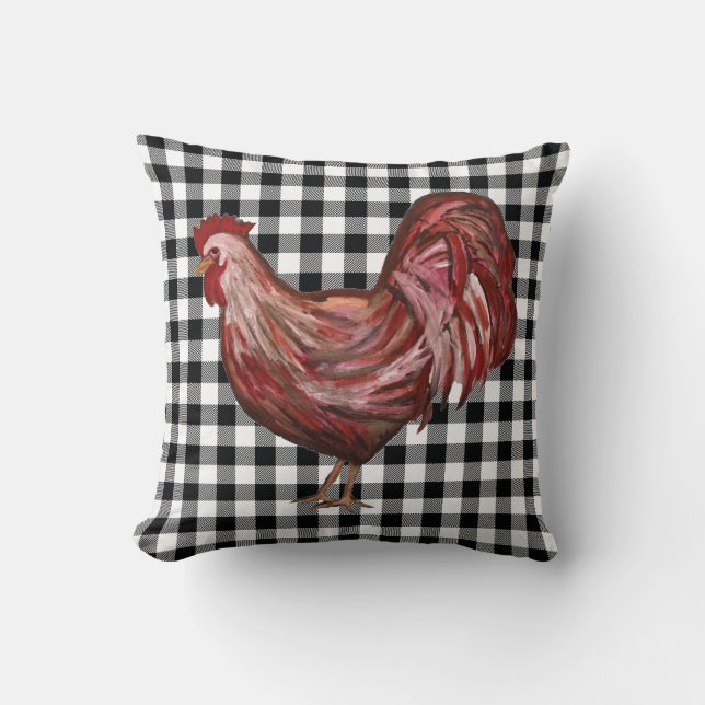 Tupp Buffalo Check Mönster Farmhouse Pillow Kudde (Framsida)
