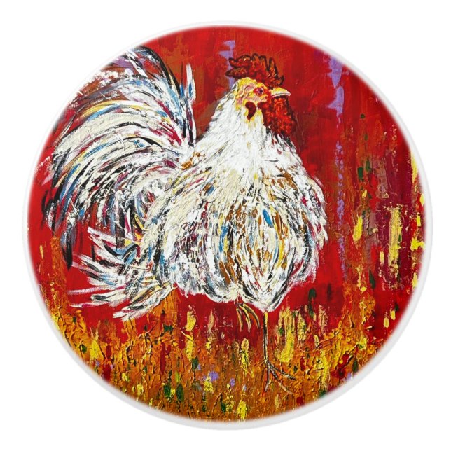 Tupp Chicken Ceramic Knob pull Knopp (Framsidan)