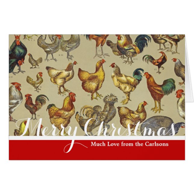 Tupp Chicken Farm Land Animal Hälsningskort (Framsidan Horizontal)