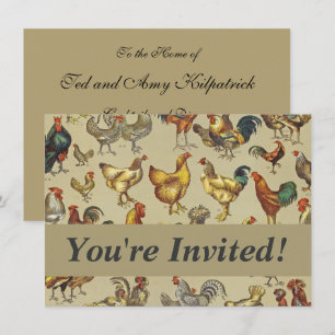Tupp Chicken Farm Land Animal Inbjudningar