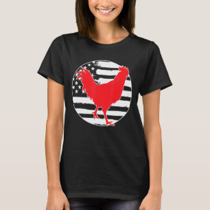 Tupp Chicken Farmer USA flagga 4 juli T Shirt