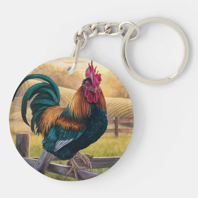 Tupp Chicken Round Acrylic Keychain (Baksidan)