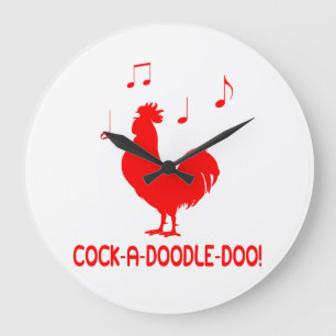 Tupp Cock-A-Doodle-Doo Musik noter Stor Klocka
