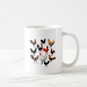 Tupp Collage Vintage Rustic Chickens Kaffemugg