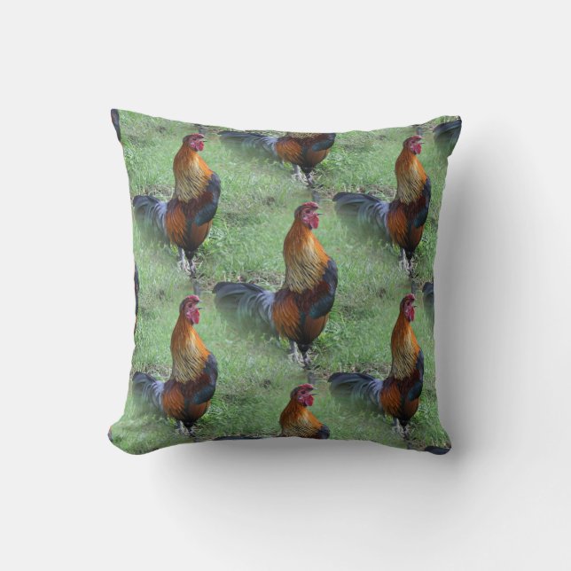 Tupp Crowing Nature Mönster Kudde (Framsida)