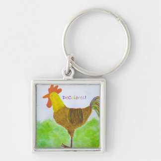 Tupp DeColores Keychain Fyrkantig Silverfärgad Nyckelring