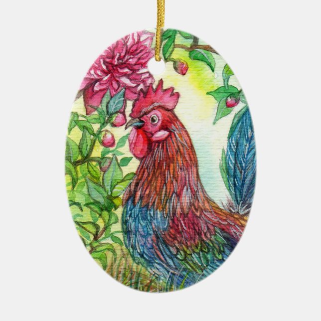 Tupp efter Peony Julgransprydnad Keramik (Framsidan)