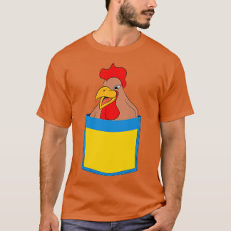 Tupp Farmer Animal Lover Farm Bird Cute Pocket T Shirt