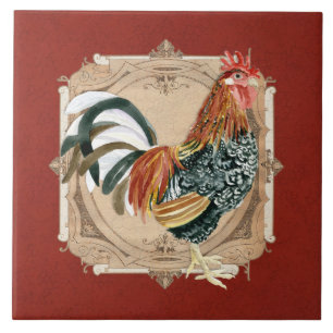 Tupp för ladugård för franskt land för vintage kakelplatta