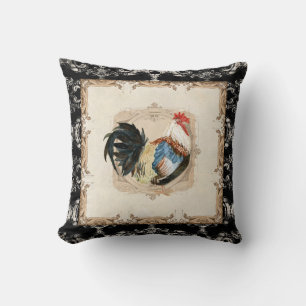 Tupp för vit för svart n för damast för kudde