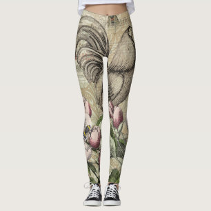 Tupp Garden Flower Butterfly Art Leggings