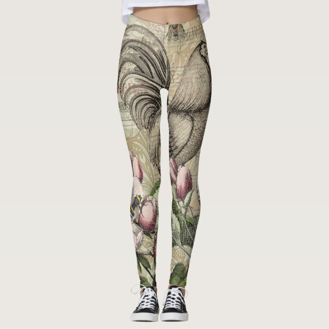 Tupp Garden Flower Butterfly Art Leggings (Framsida)