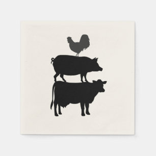 Tupp Gris Cow Barnyard Party Pappersservett
