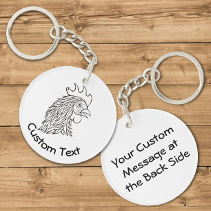 Tupp Head Line Art Keychain