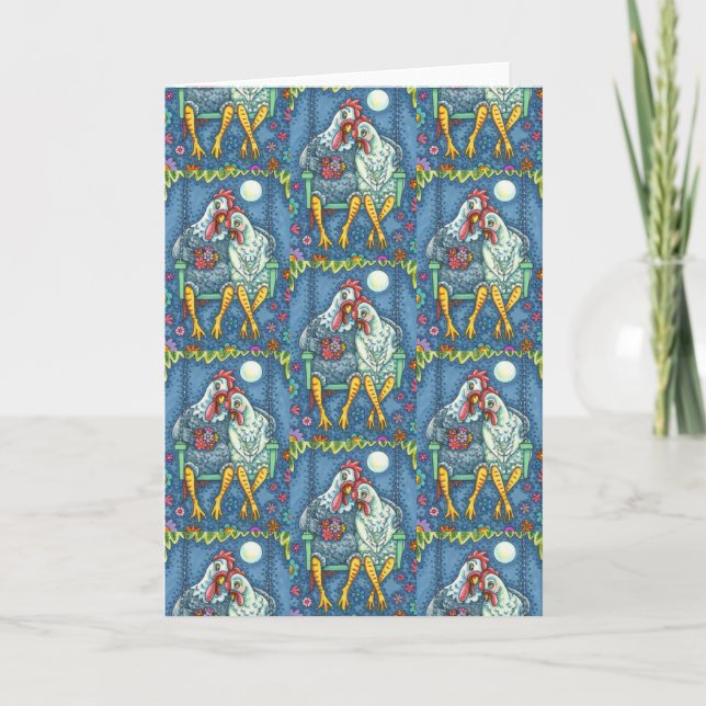 TUPP HEN CANOODLES, CUTE CHICKEN ROMANTIK Blank Kort (Framsida)